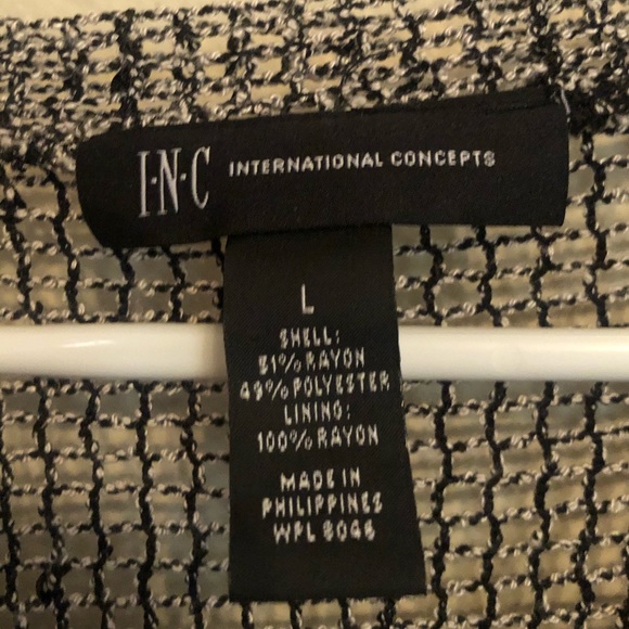 INC Black & Gold Large Net Top 3/4 Sleeve - Picture 3 of 3